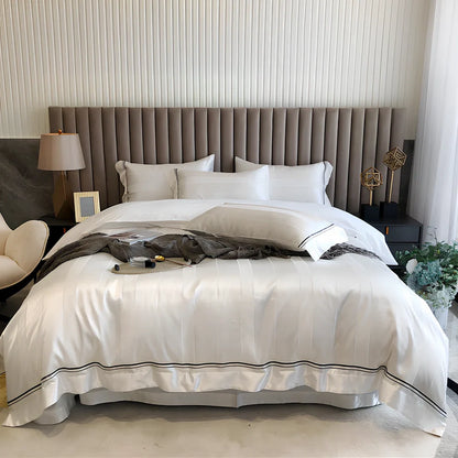 Pure cotton duvet cover set with geometric pattern in reactive dye colours for 1.8m bed