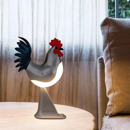 LED Rooster Night Light with touch control and sound, rechargeable, in various colors