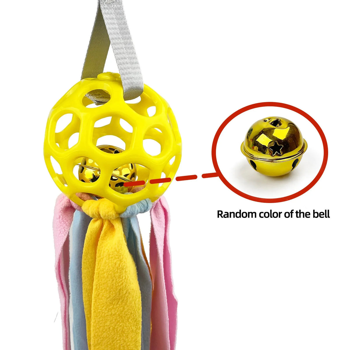 Interactive hollow ball pet toy with TPR sound in five colour options