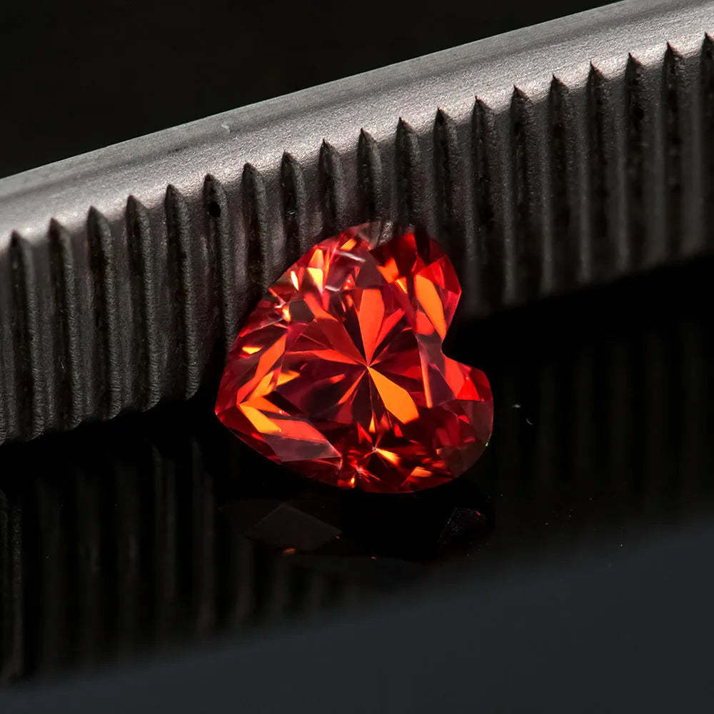 Heart-shaped moissanite stones in multiple colours and sizes for jewellery making