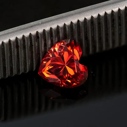 Heart-shaped moissanite stones in multiple colours and sizes for jewellery making