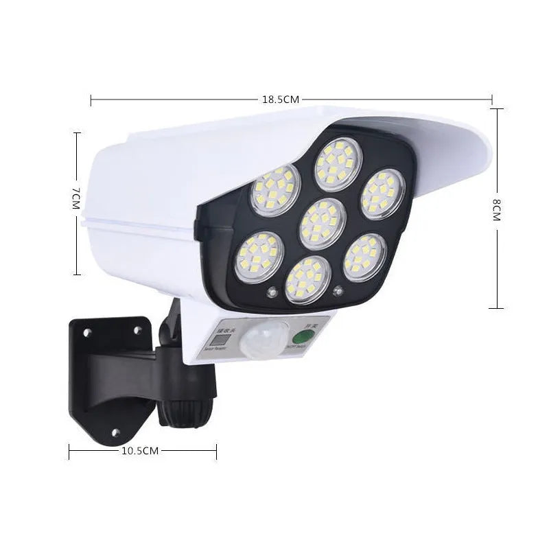 Solar simulation monitor lamp with abstract design for outdoor courtyard wall installation