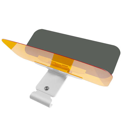 Car anti-glare sun visor with acrylic lens shown in telescopic stretched position