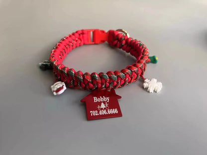 Green hand-held rope dog leash with a P chain and metal release buckle for a large dog.