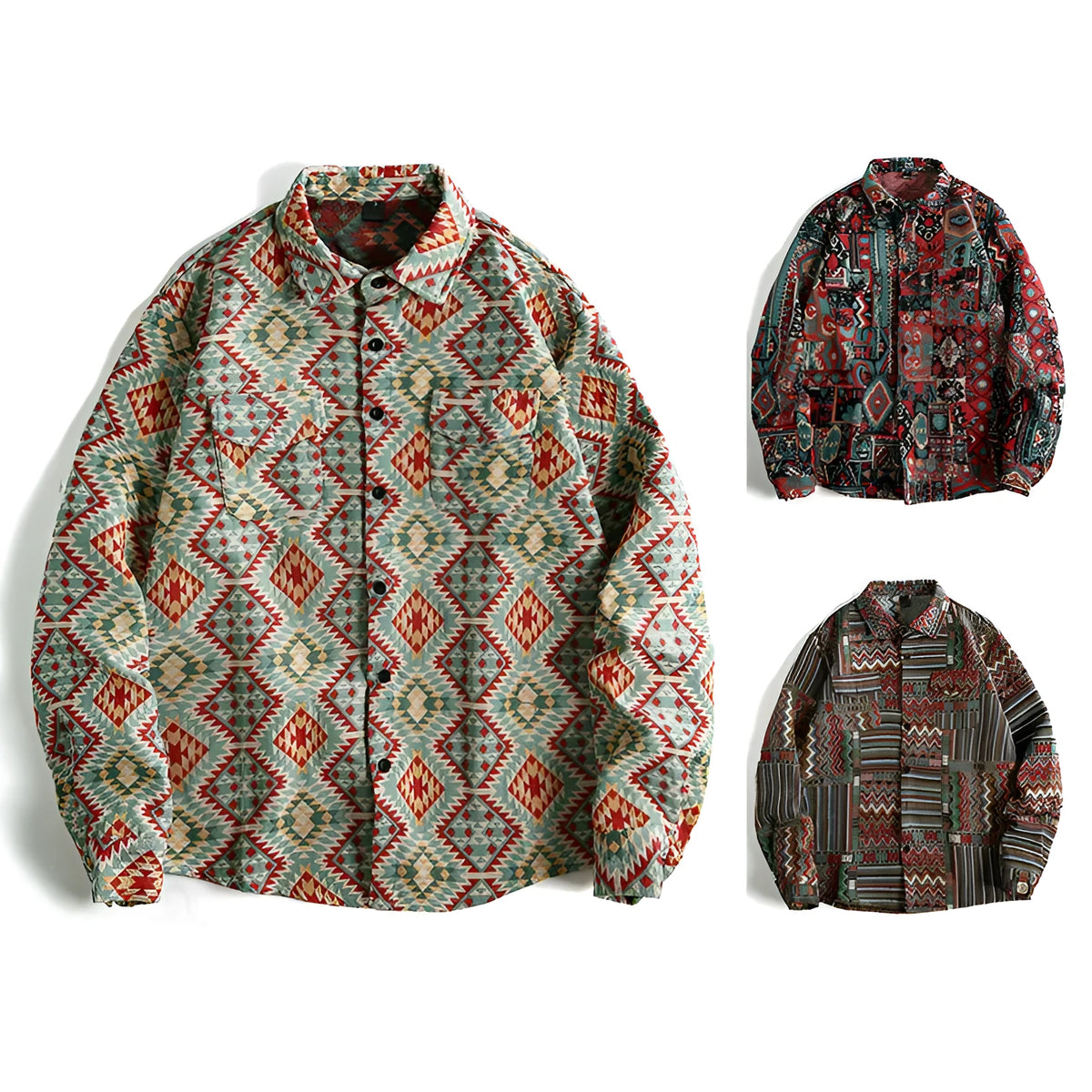 Men's jacquard pattern long sleeve cardigan in polyester, slim fit casual top in three colours and sizes S to 2XL