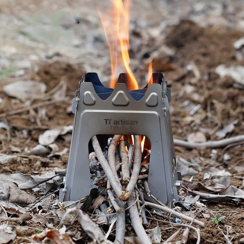 Widesea Camping Wood Stove - Pure Titanium Multi-Fuel Stove for Outdoor Cooking