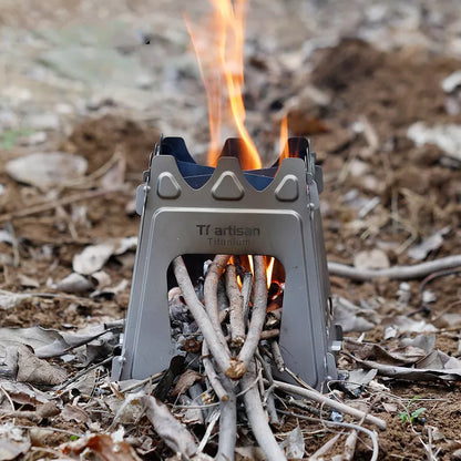 Widesea Camping Wood Stove - Pure Titanium Multi-Fuel Stove for Outdoor Cooking