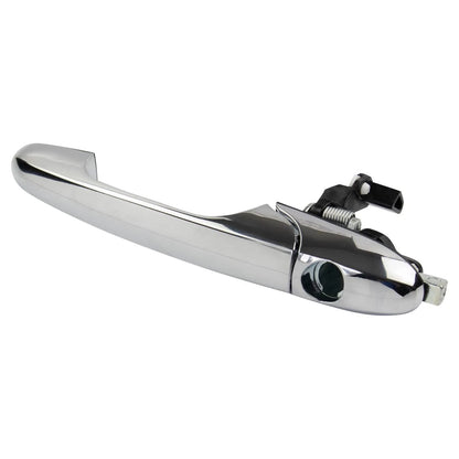 Black car door handle replacement part for a Fiat 500 vehicle.