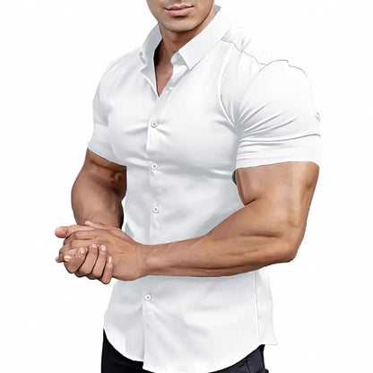 Men's casual short sleeve printed shirt in polyester available in multiple colours and sizes S to 5XL