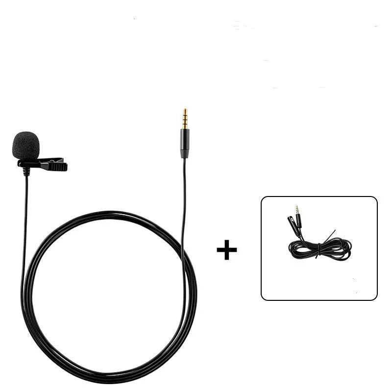 Wired lavalier lapel microphone with clip for clothing attachment and omni-directional audio capture