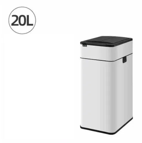 Inductive ashbin smart trash can with automatic lid, stainless steel construction, and square bucket shape