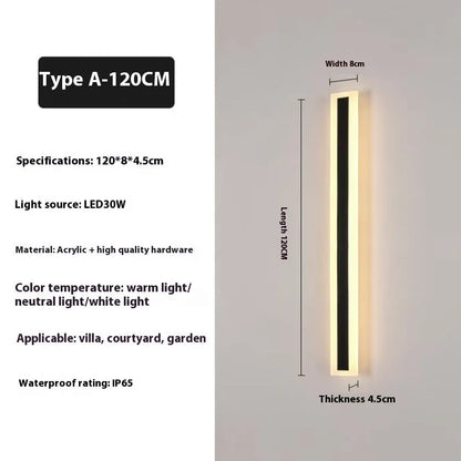 150cm outdoor LED straight wall lamp with wrought iron shell and IP65 waterproof rating