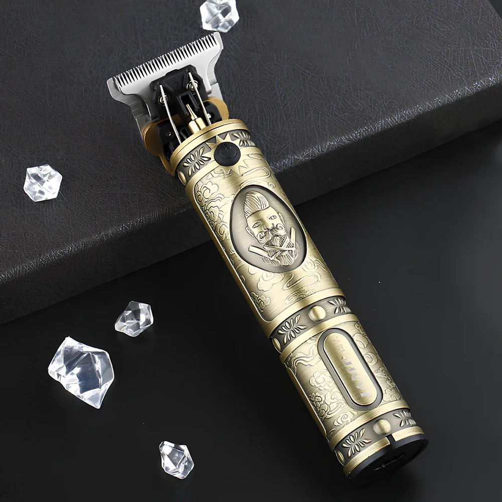 Professional hair trimmer with USB port and metal body in three colour options