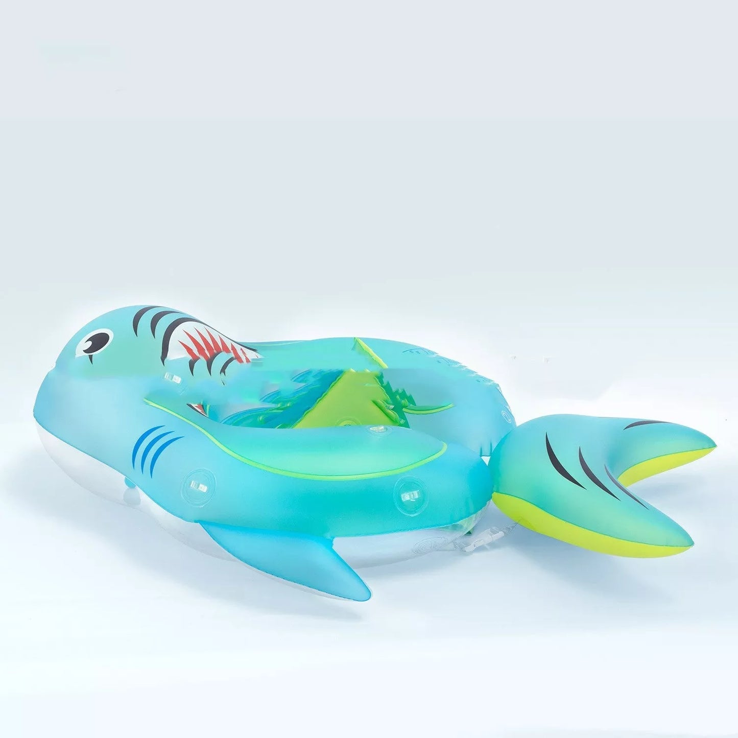 Baby swim ring with anti-flip design and sunshade for safe water play