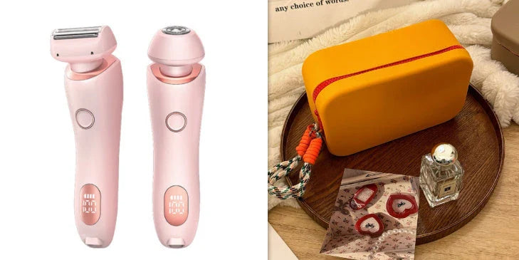Cordless women's electric shaver with specialized square foil head and hypoallergenic blades for smooth, hair-free skin