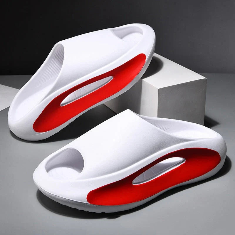 Stylish and comfortable unisex slippers with a unique hollow design, perfect for summer beach and casual wear
