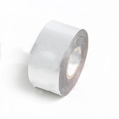 Roll of electrochemical aluminium hot foil for branding on leather and plastic, showing metallic finish and 120m length