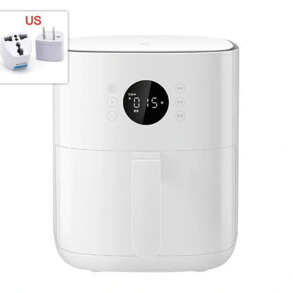 White 4.5L air fryer with baking tray, 1200W power for healthier cooking with less oil