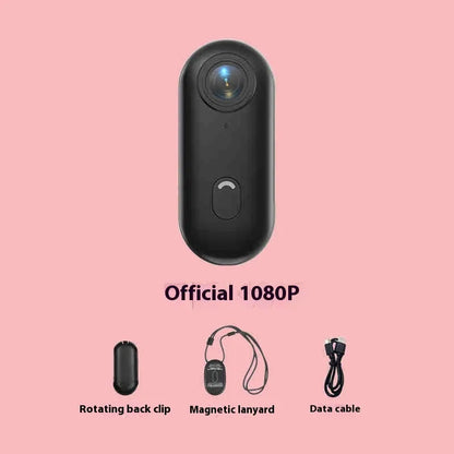 H88 mini 4K black action camera with magnetic mount and waterproof case on a bicycle helmet