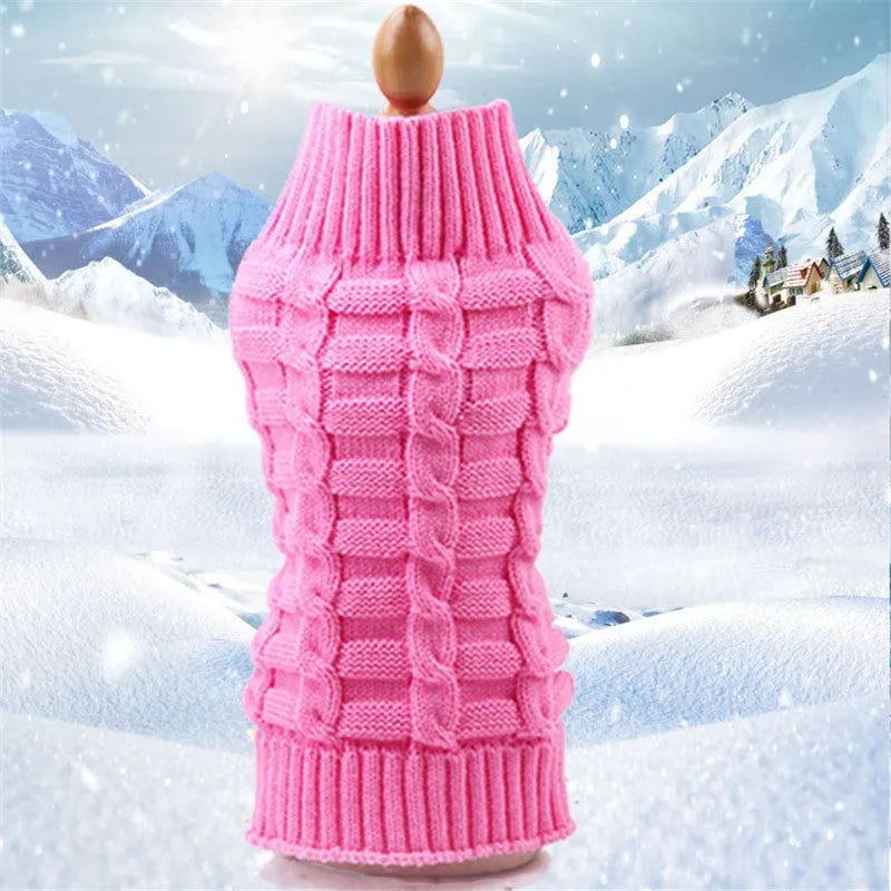Cashmere twisted rope dog sweater in wool material showing twisted rope detail and colour options