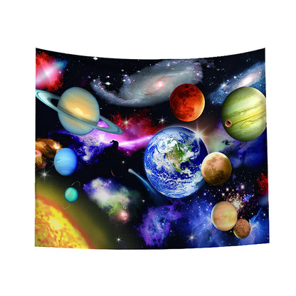 Digital printing colourful starry art wall tapestry with detailed star patterns on polyester fibre material