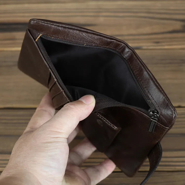 Genuine leather women's wallet with multiple card slots in brown and black colour options