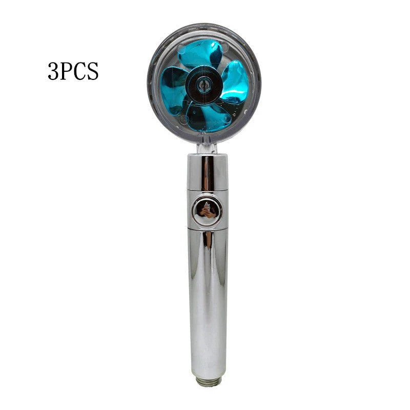 High-Pressure Handheld Shower Head with Turbo Propeller and Cotton Filter for Luxurious Spa-Like Shower Experience