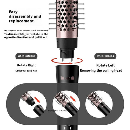 Automatic large wave hair curler in rose gold or black with three headbands and international power compatibility