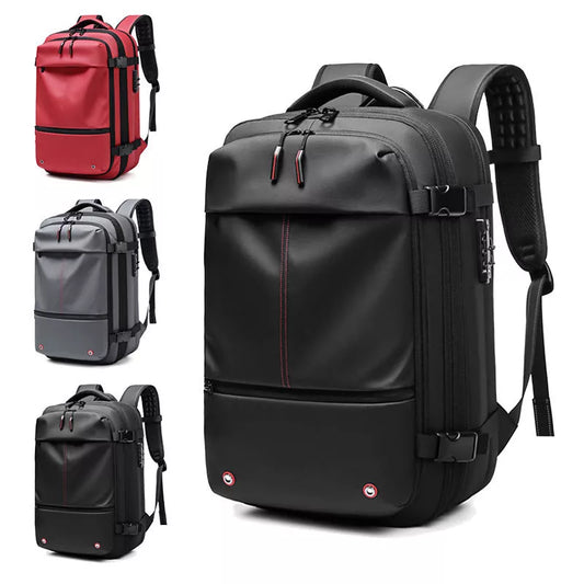 Men's business travel backpack with vacuum compression and large capacity in various colors
