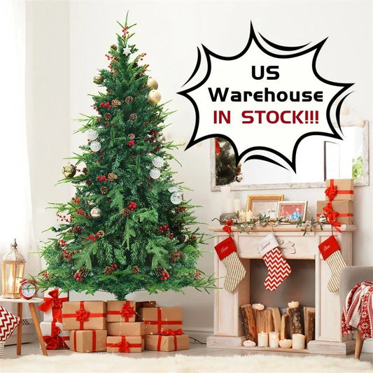 Premium PVC Artificial Christmas Tree with Snowy Branches and Lush Green Foliage