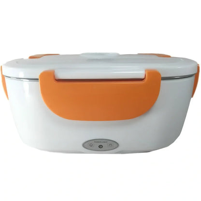 Large 1-2L insulated electric lunch box in silver gray with 304 stainless steel interior and 220V adapter for home car heating