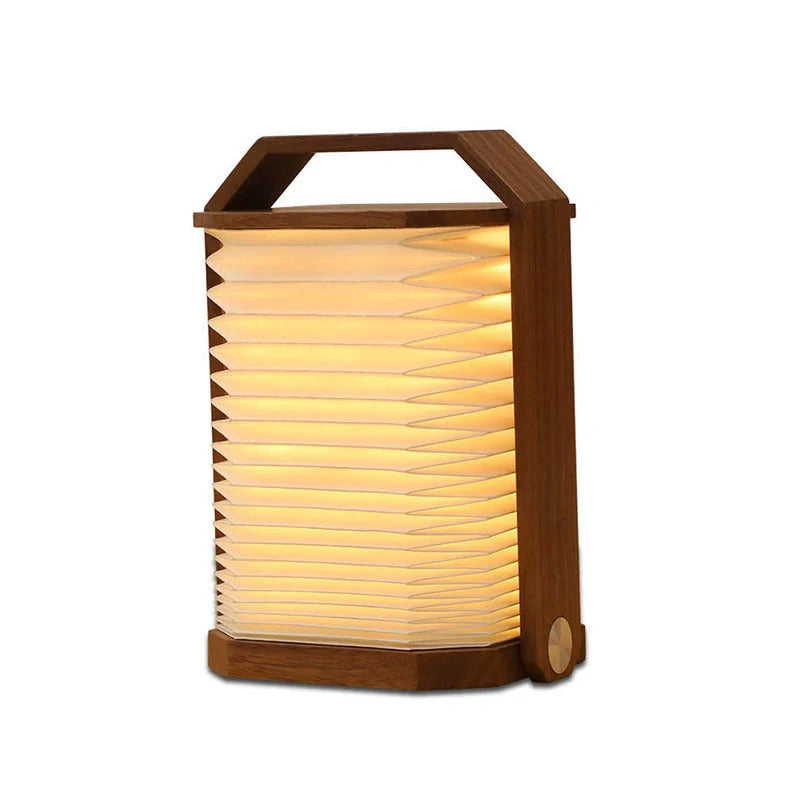 Nordic style wooden hand lamp with USB rechargeable feature