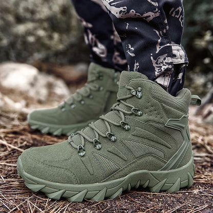 Men's Training Combat Boots in 702 army green, sand, and black for outdoor hiking