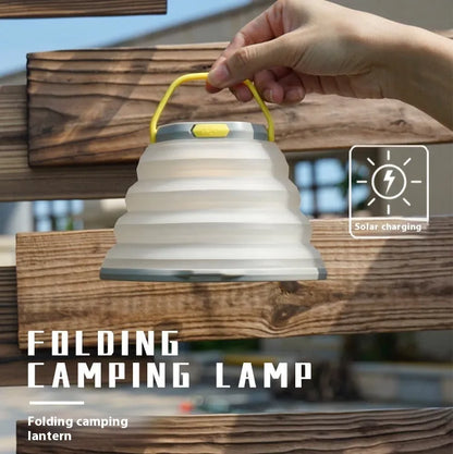 White camping lamp with single-key switch and large 1000mAh battery for outdoor lighting