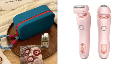 Cordless women's electric shaver with specialized square foil head and hypoallergenic blades for smooth, hair-free skin