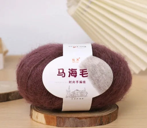 Mohair scarf DIY kit with wool ball and hand-weaving instructions for 180cm spring accessory