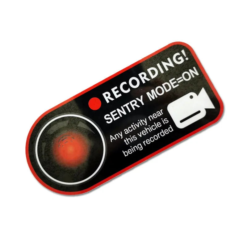 Tesla Model 3 Model Y Model S Model X sentry mode warning stickers for car windows, electrostatic PVC vinyl stickers, 11cm x 5cm English version decal pair for dashcam deterrent