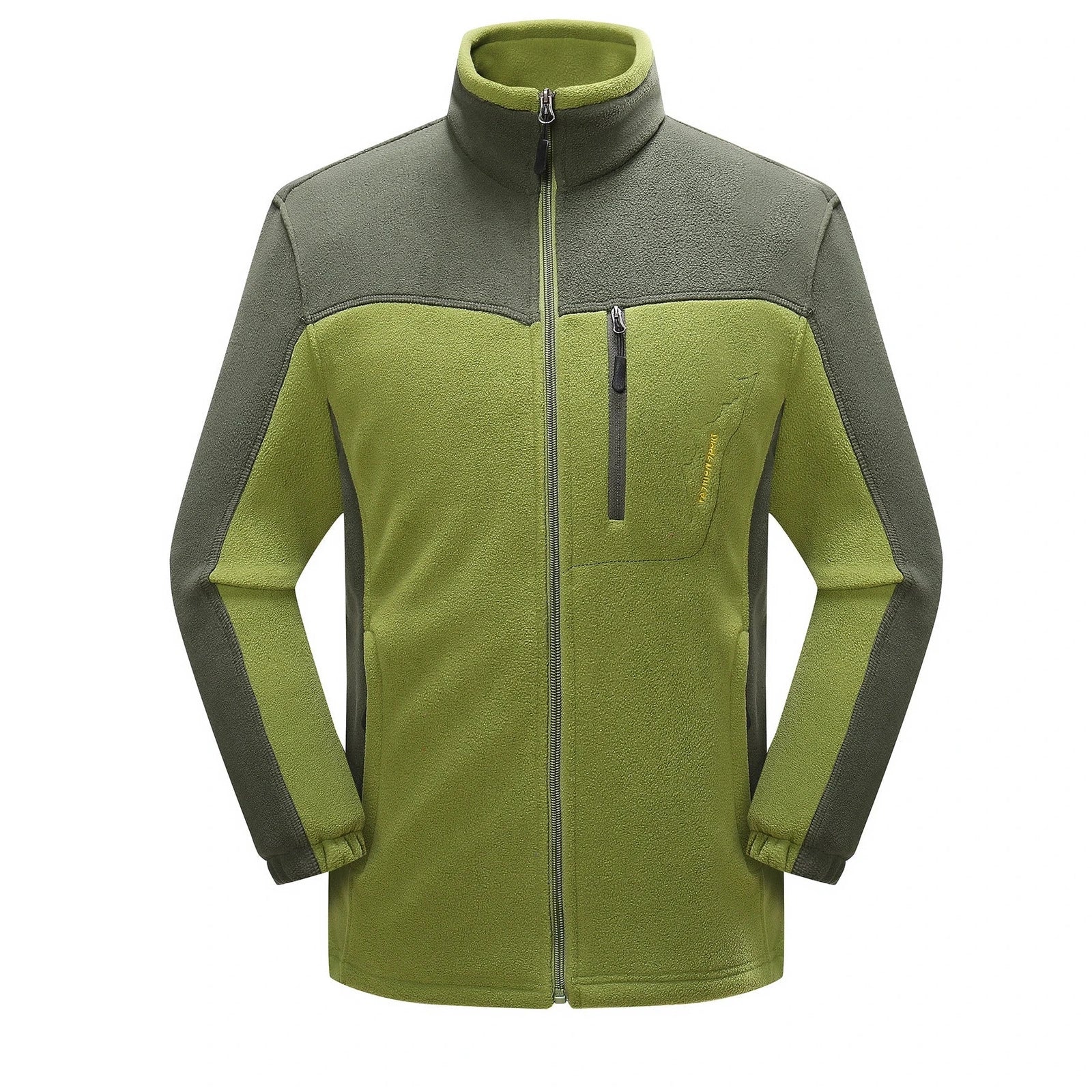 Contrasting polar fleece couple cardigan in deep blue male with colour blocks, size XL, 100% fleece for winter warmth