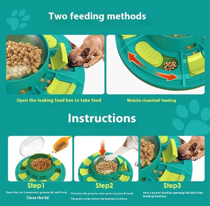 Interactive dog puzzle toy for IQ improvement and slow feeding, durable plastic design