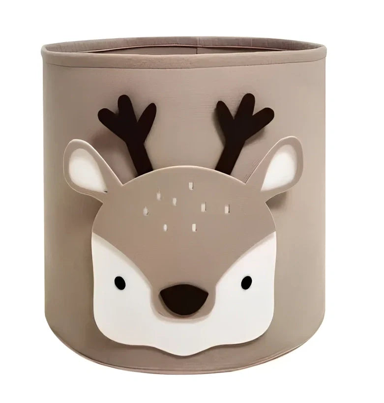 Cartoon animal felt storage basket in elephant design showing 35cm diameter and 37cm height dimensions