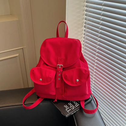 Women's large capacity Oxford cloth schoolbag with sewing thread and printing, free size, available in eight colours