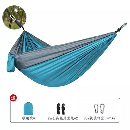 Outdoor camping hammock in sapphire blue, lightweight and durable for up to 300kg