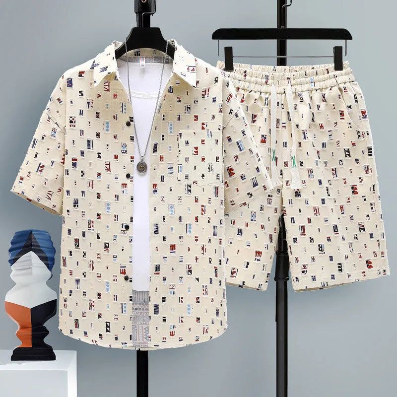Men's polyester short sleeve top and shorts set in various colours, sizes S to 6XL