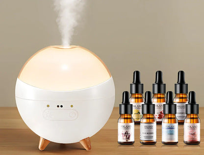 USB car essential oil diffuser with gesture control and adjustable lighting in cup holder