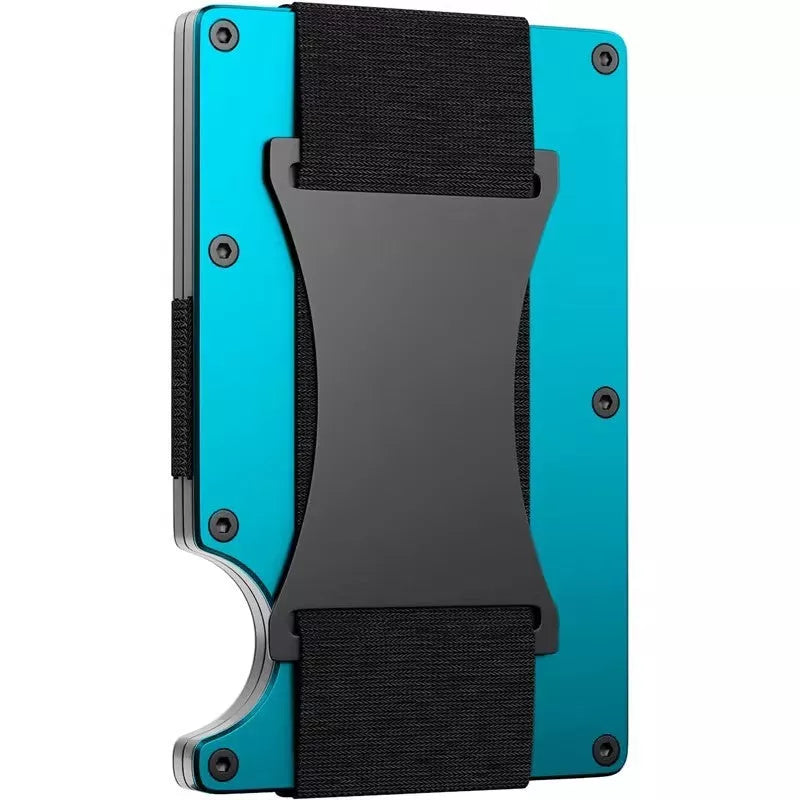Metal carbon fiber wallet with RFID blocking technology in various colors