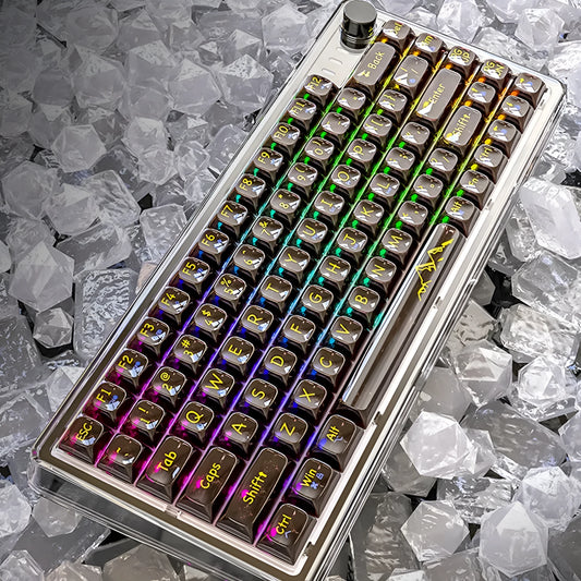 Attack Shark K75 RGB wireless mechanical keyboard with transparent PC casing and hot-swap switches