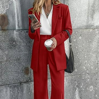 Stylish women's casual solid color suit set in various colors