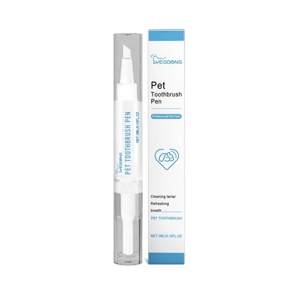 Pet teeth cleaning brush with silicone applicator head and 3ml dental gel capacity