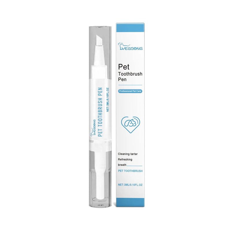 Pet teeth cleaning and care brush 3ml dental gel applicator brush with 1.1x12.5cm silicone brush head for dog and cat dental hygiene and oral care