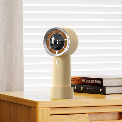 Rechargeable mini air conditioner portable fan with LED display in multiple colors